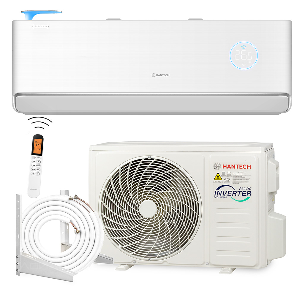 HANTECH 12000 BTU 3,6 kW Split Air Conditioner with Fresh Air Supply with 3 m duct + bracket + Wifi
