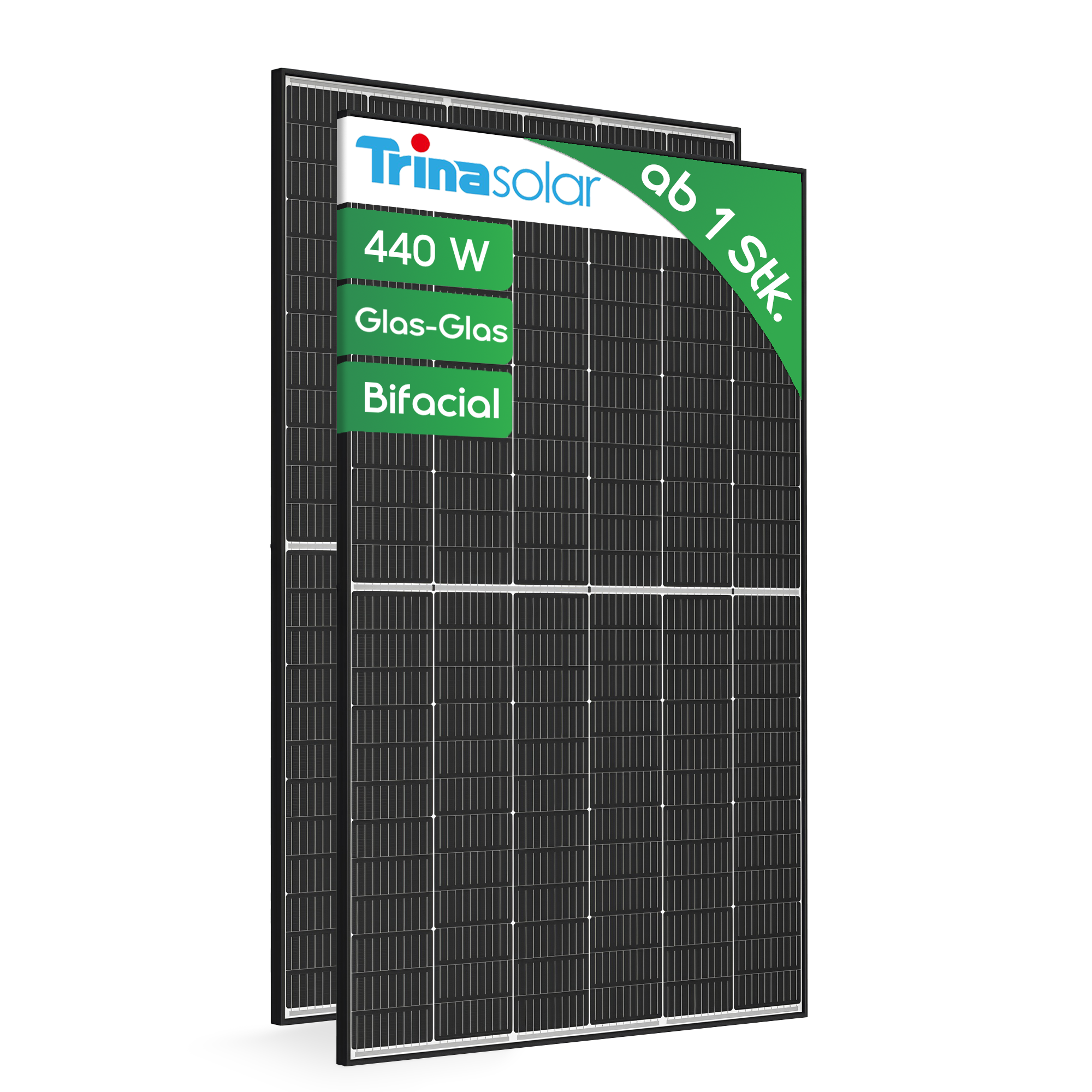 440W Trina Vertex S+ Glass Glass Bifacial Solar Module BLACK FRAME